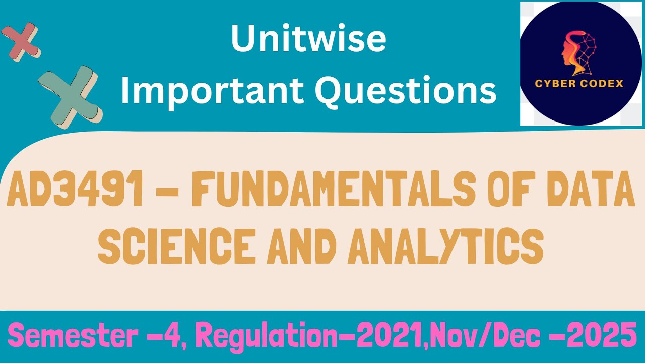 AD3491 – Fundamentals of Data Science & Analytics Important Questions | Tamil|NOV/DEC 2025|AU R-2021