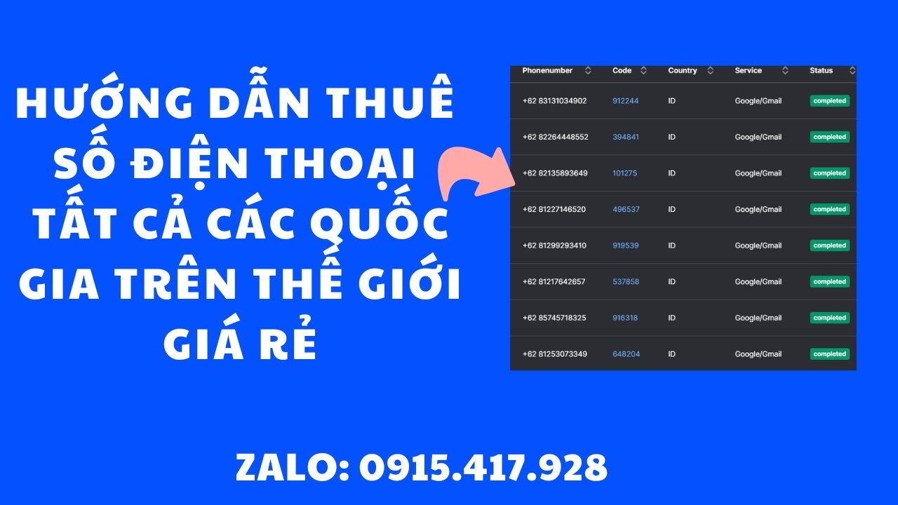Hướng dẫn thuê số điện thoại tất cả quốc gia trên thế giới giá rẻ