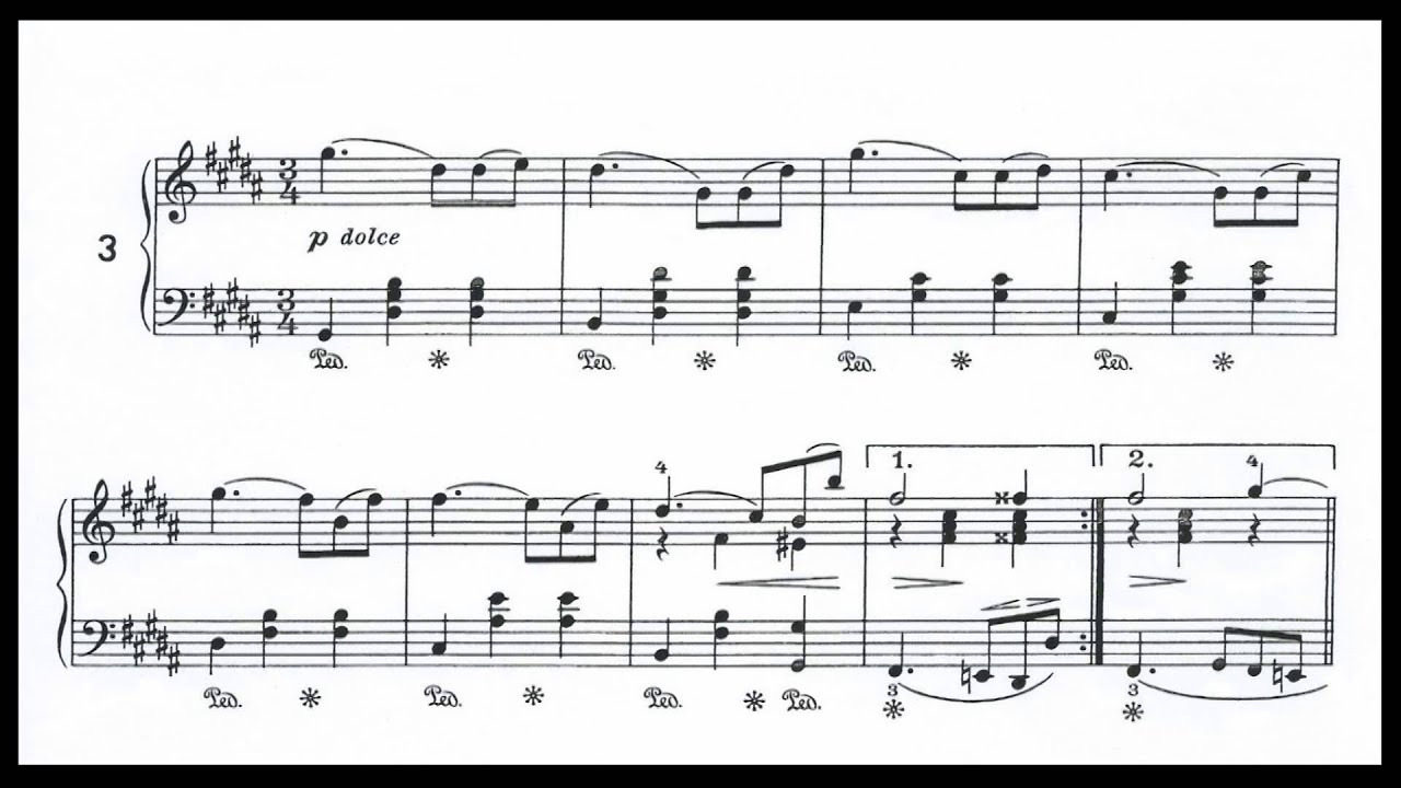 Johannes BRAHMS Valse in G sharp minor Op. 39 n° 3 [HD]