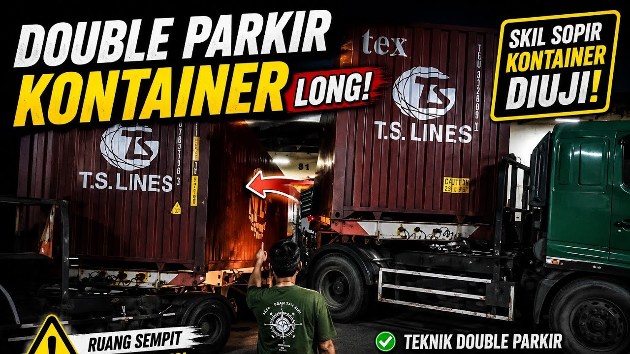 PROSES PARKIR 1 PINTU 2 KONTAINER #supirtruk #fypyoutube #shorts #tronton #driver #forklift #fyp