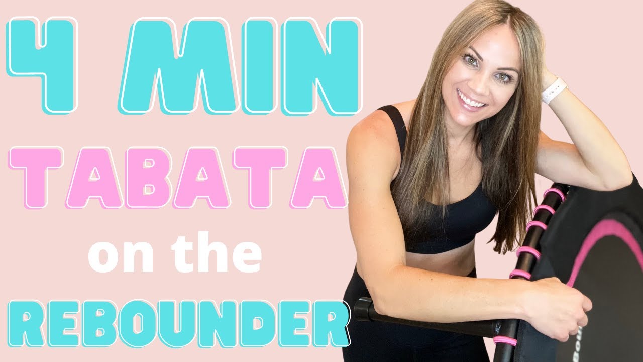 4 MIN TABATA on the REBOUNDER | INTENSE MINI TRAMPOLINE WORKOUT (Toe Taps)