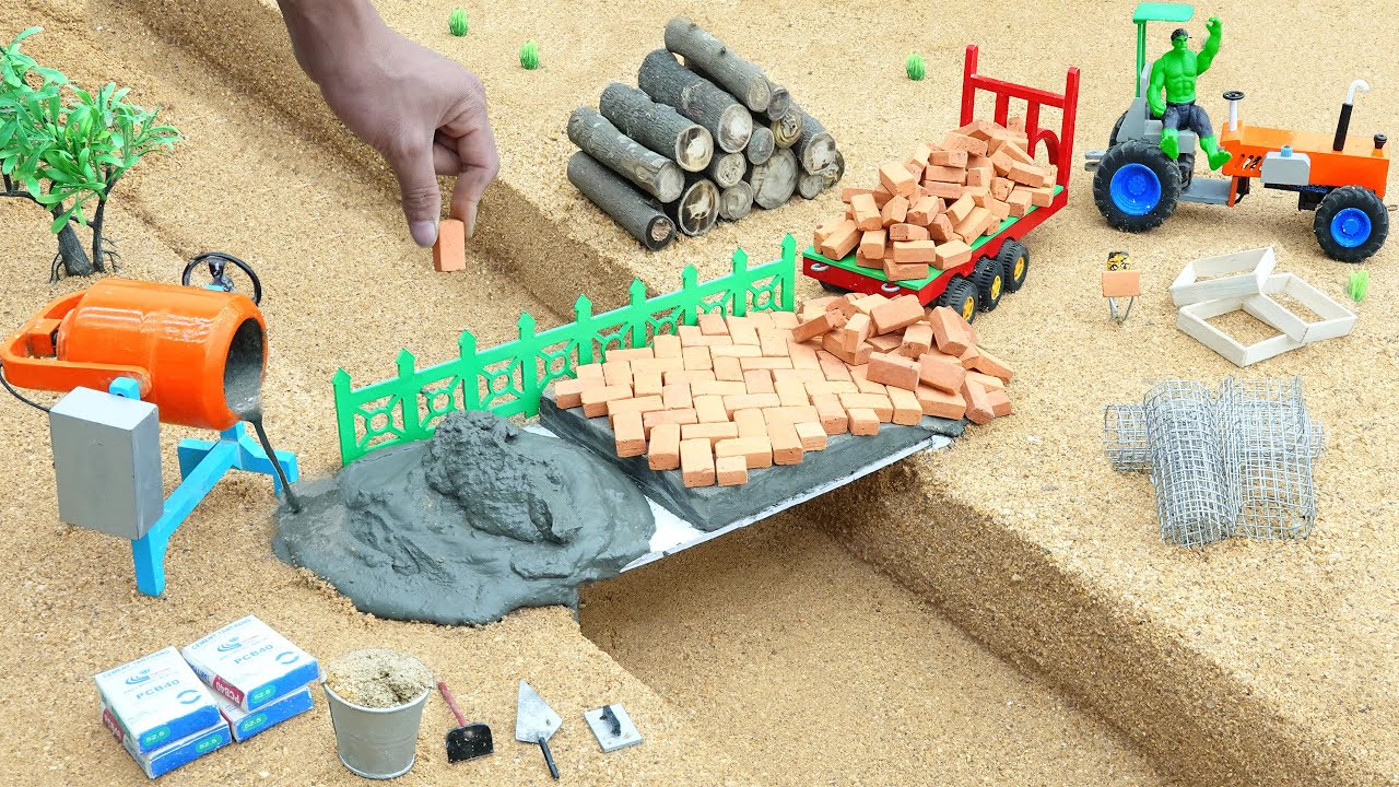 diy mini truck making bricks and home pipe bridge construction ‪@DIYMachinery | @sanocreator