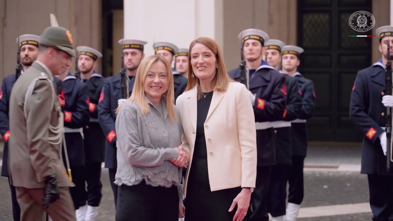 Incontro Meloni-Metsola a Palazzo Chigi