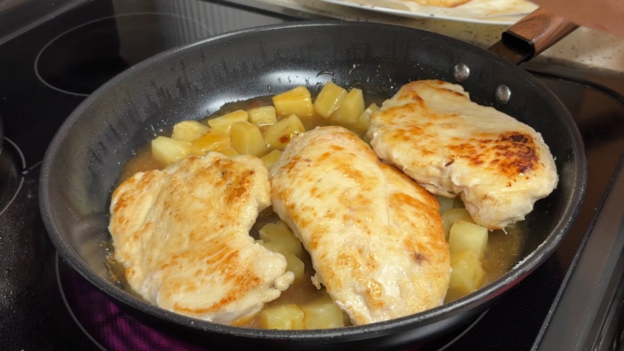 Рецепт курицы с ананасом.