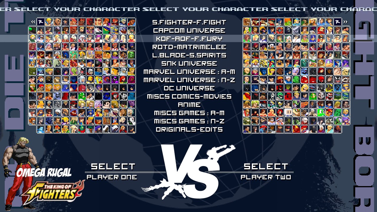 M.U.G.E.N Multiverse - MUGEN 1.1b Screenpack by Duracelleur - 720p Edition - Demo 20.11.01