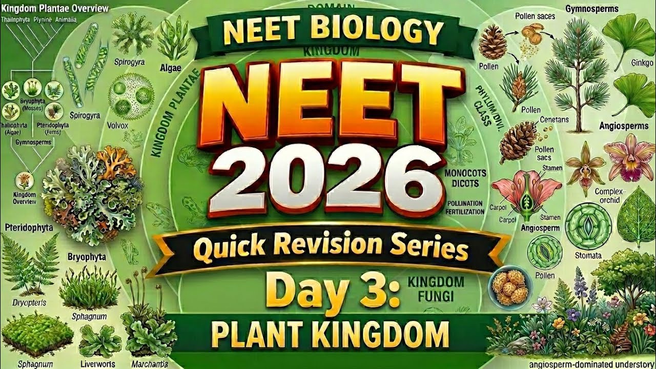 NEET Biology 2026 | Plant Kingdom One Shot | Quick Revision Series Day 3 | NCERT | #neet #neet2026 