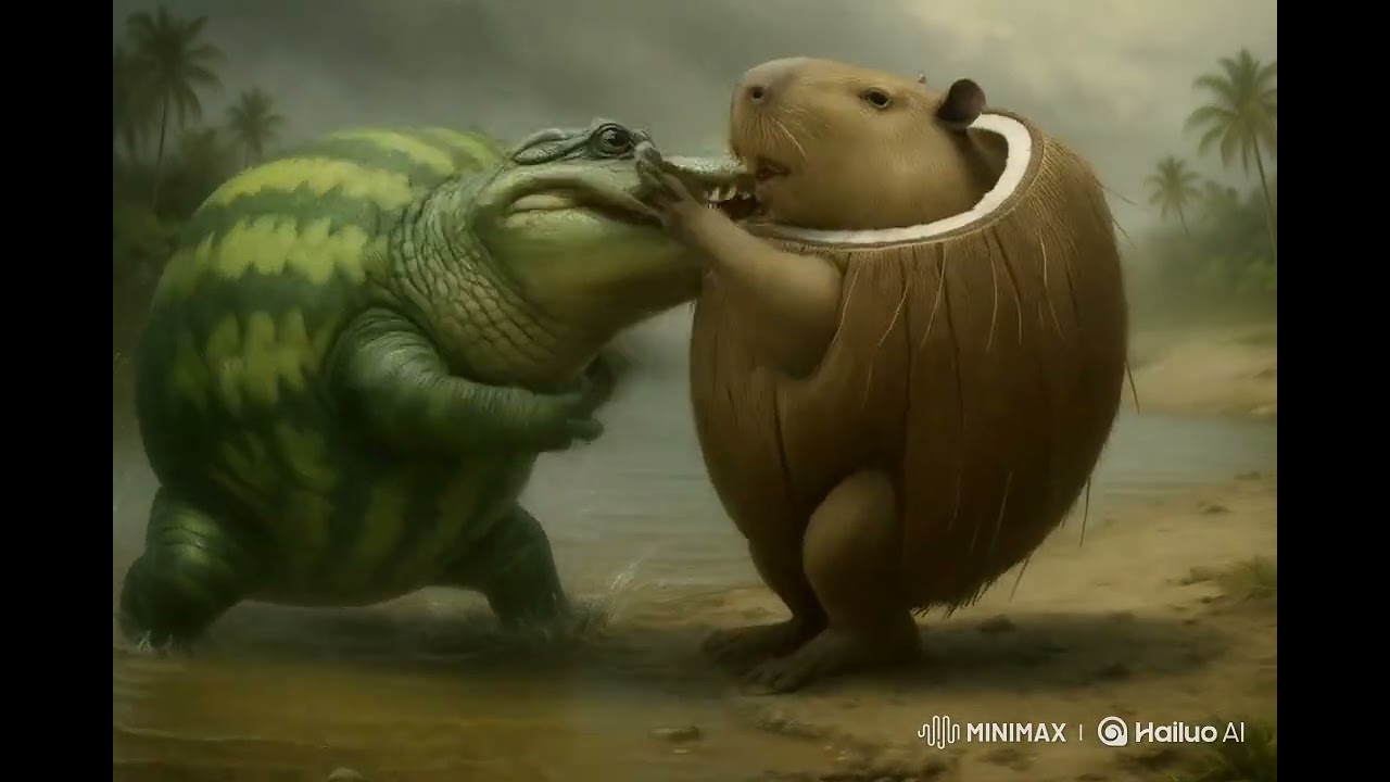 Tigrrullini Watermelon and Coconut elephant face to face #brainrot #brainrotanimals
