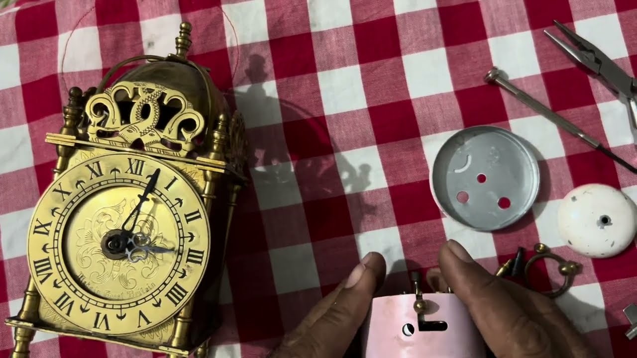 Smiths lantern clock from Great Britain; placing Jerger German mechanical movement