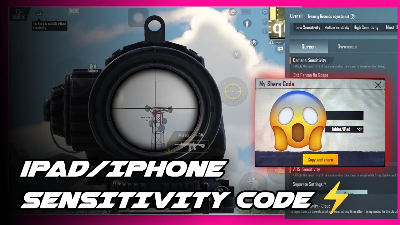 ZERO RECOIL IPAD SENSITIVITY CODE  ⚡Ipad /iphone sensi - Gyro + Nongyro