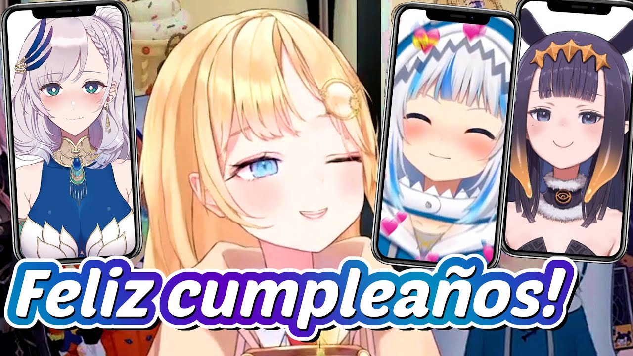 Ina, Gura y Reine Llaman a Amelia en su Cumpleaños | HoloEN Español