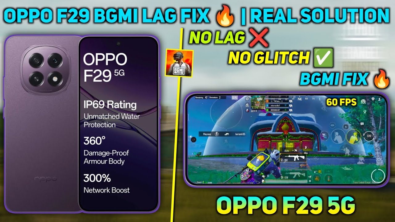 🟣OPPO F29 BGMI Lag Fix 😱 | Glitch, Frame Drop & Freeze Solution🟣