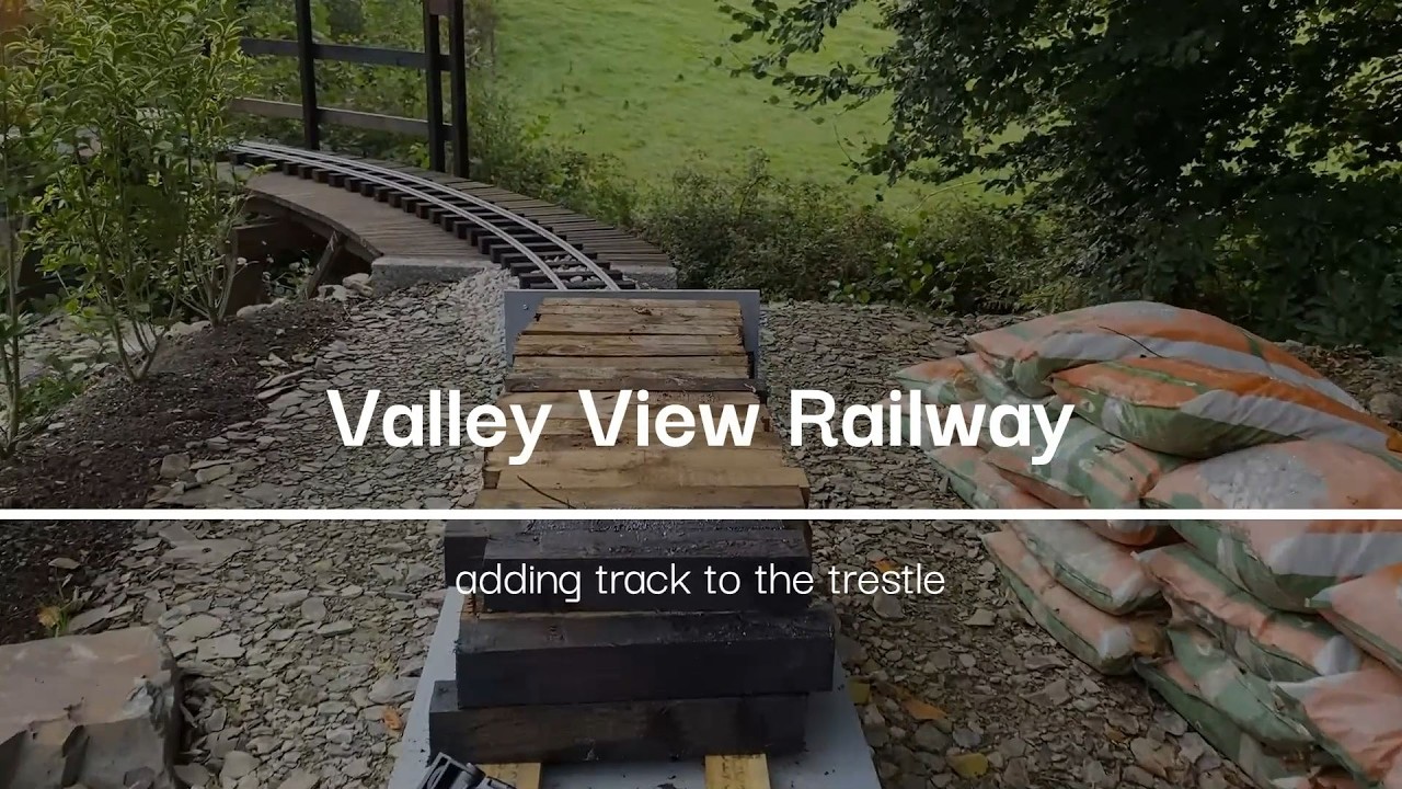 Valley View Garden Railway - installing track onto the trestle on my 5