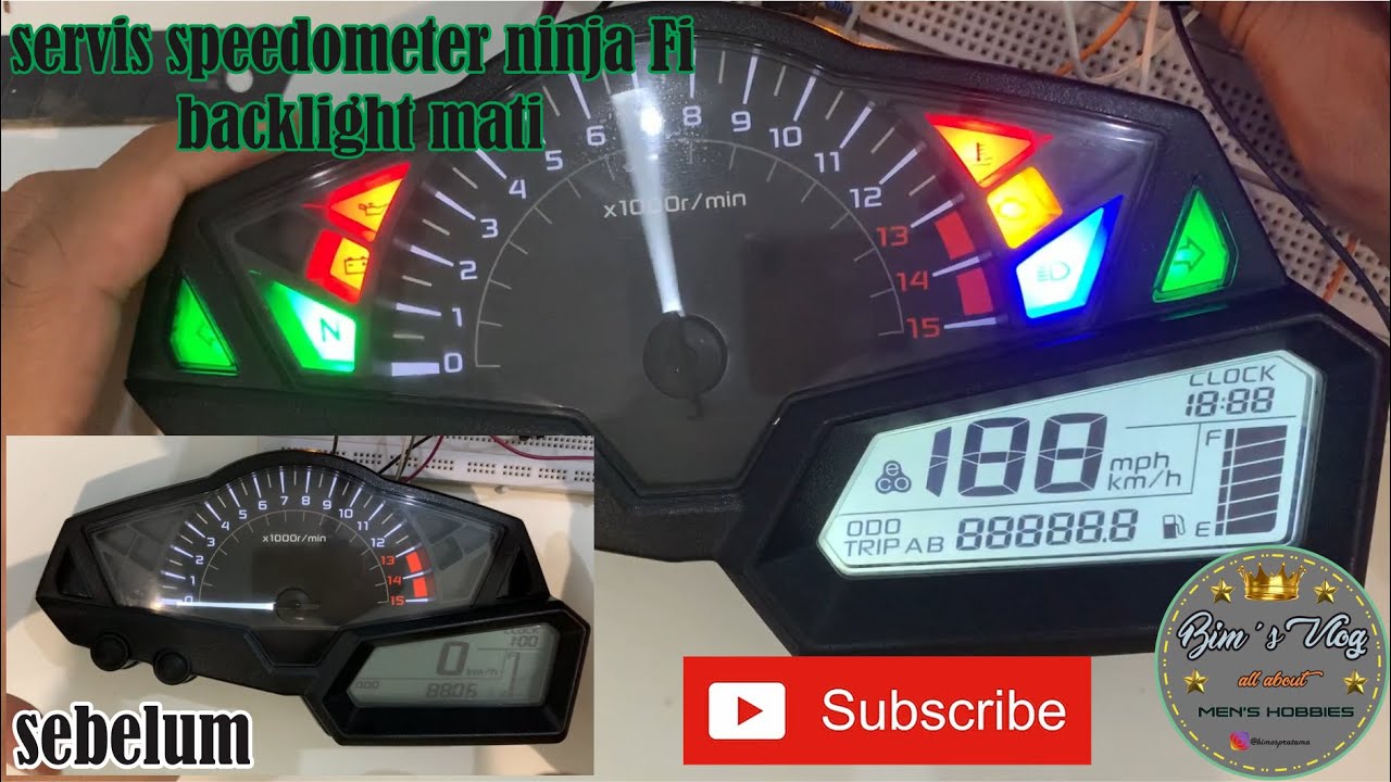 Cara Perbaiki Servis lampu LCD speedometer Ninja  250 Fi