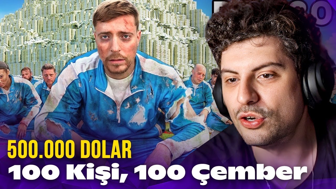 HYPE ''100 Kişi, 100 Çember, 500.000 Dolar'' VİDEOSUNU İZLİYOR! | MrBeast