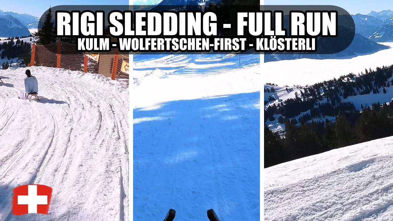 Raw and Uncut Schlitteln: Rigi Kulm - Staffel - Wölfertschen-First -  Klösterli - Sledding
