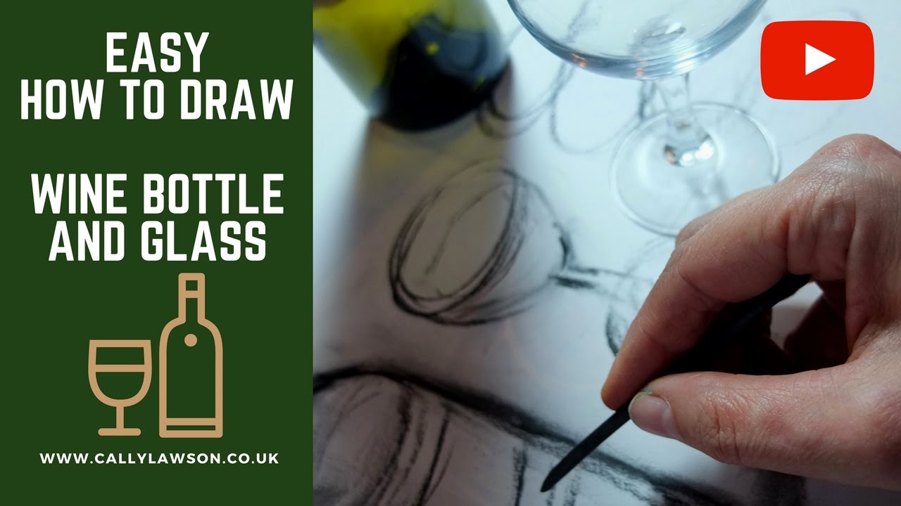 Как нарисовать БУТЫЛКУ ВИНА — простой урок для начинающих
