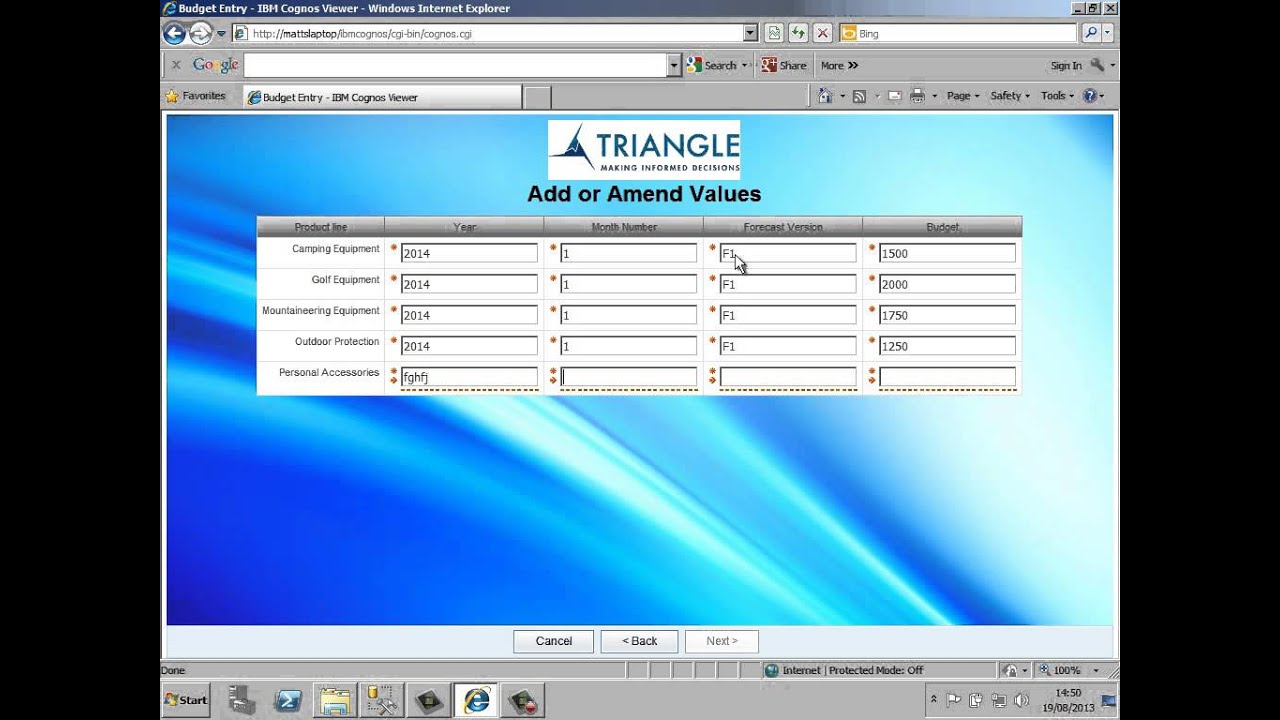 Tutorial: Using Report Studio as an Input Form
