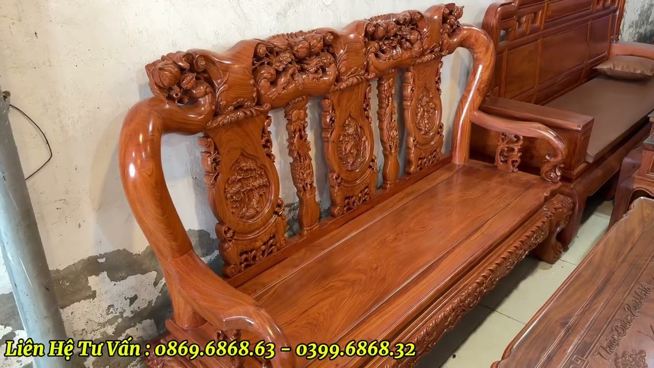 Giới Thiệu Phân Tích Và Báo Giá Bộ Bàn Ghế Minh Quốc Đào Cột 10 Chân 12 Gỗ Hương Đá 