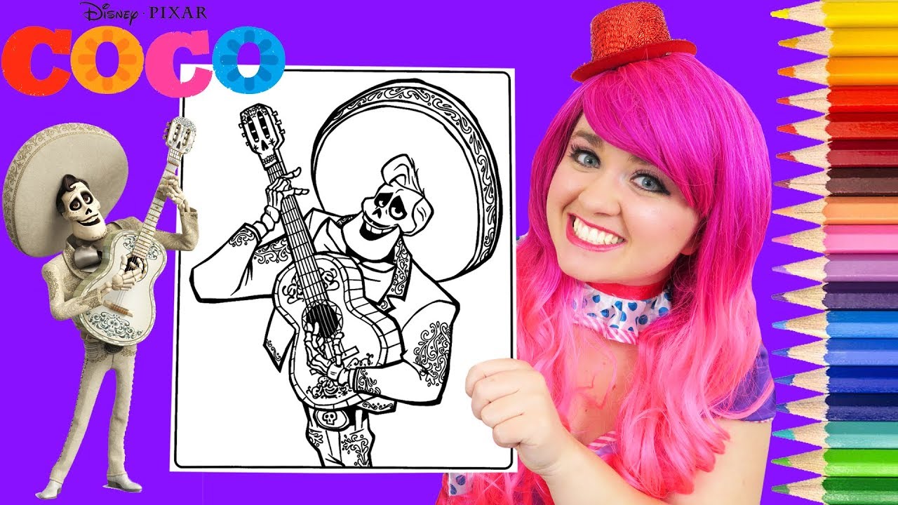 Coloring Coco Ernesto de la Cruz Disney Pixar Coloring Page Prismacolor Pencils | KiMMi THE CLOWN