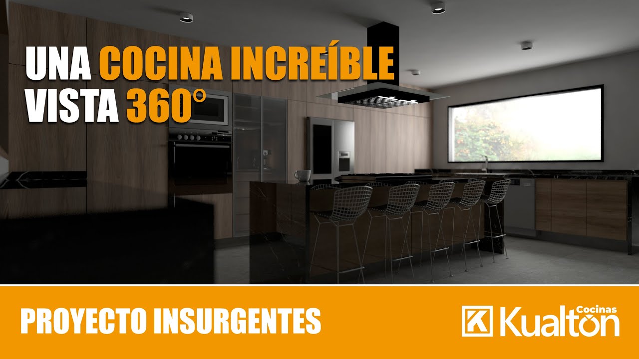 Diseño de cocinas integrales modernas - Vista 360 grados.