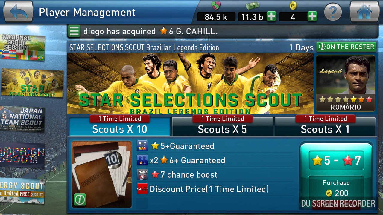PES Club Manager - Star Selection Scout ft. Brazilian Legends & Energy Scout !!