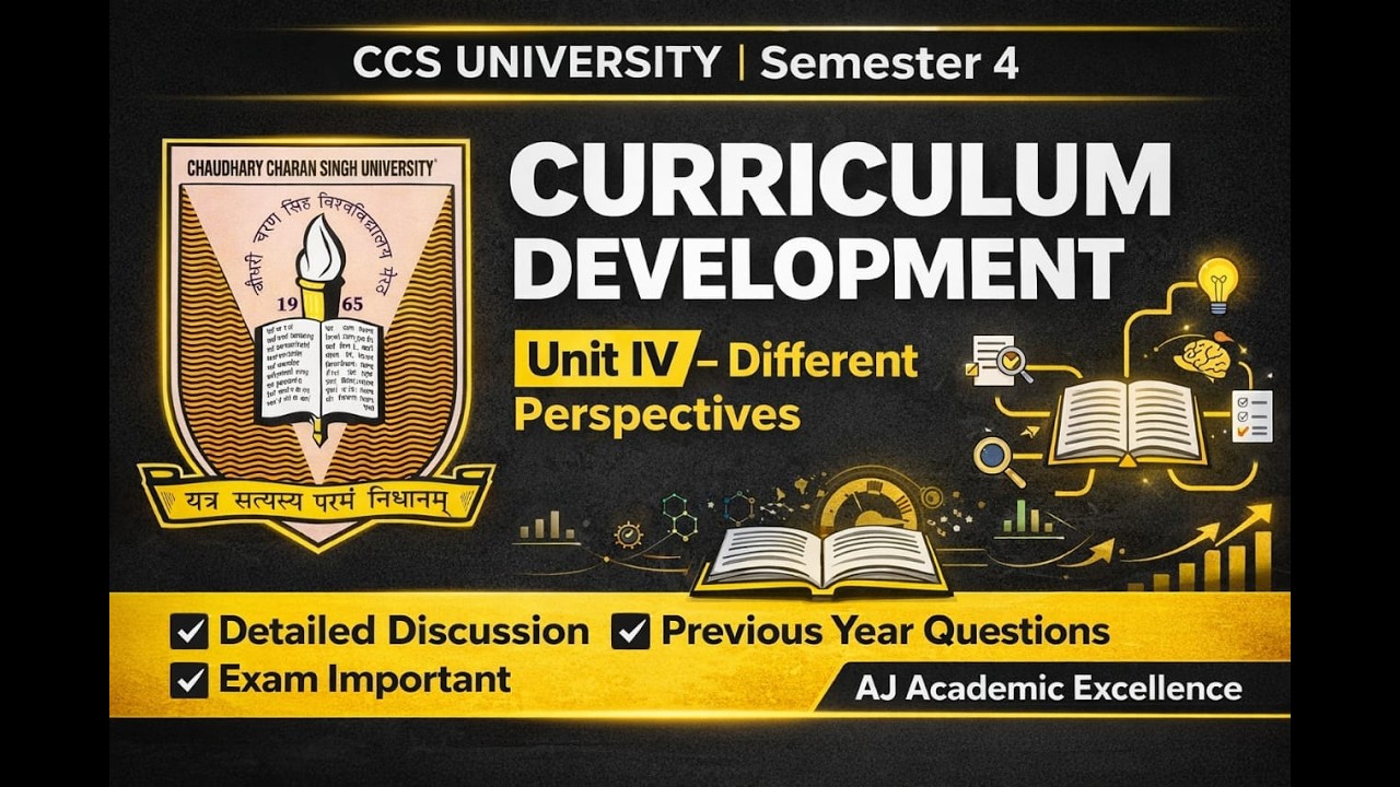 CC-13 Curriculum Development | Unit IV Different Perspectives | CCSU Semester 4 | PYQs Important