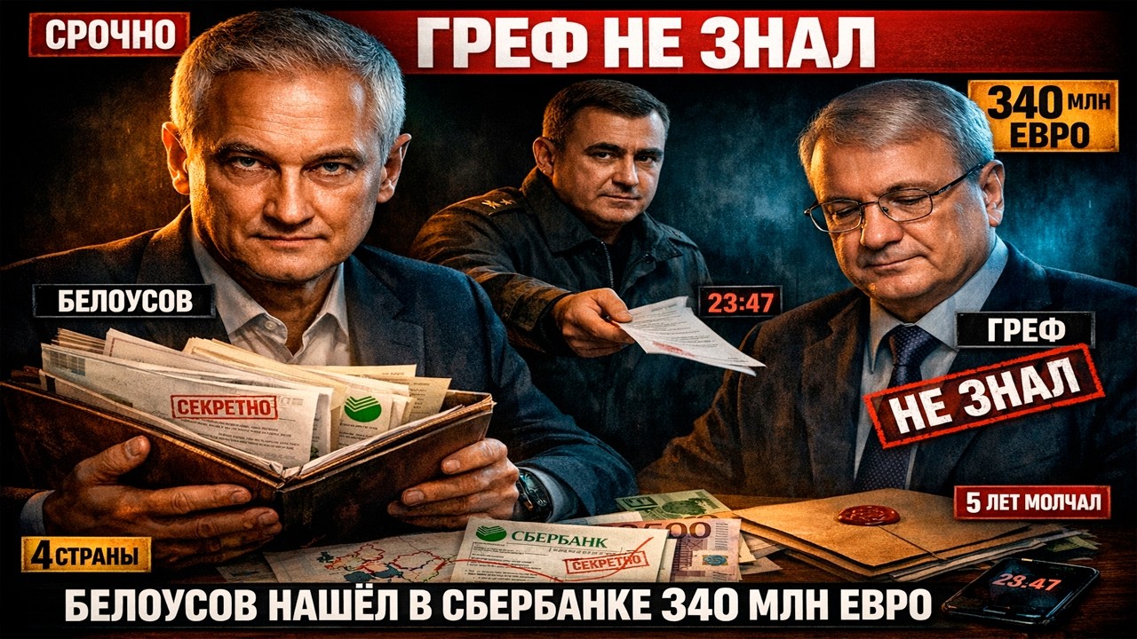 ГРЕФ НЕ ЗНАЛ. Дюмин принёс — Белоусов нашёл в Сбербанке 340 млн евро
