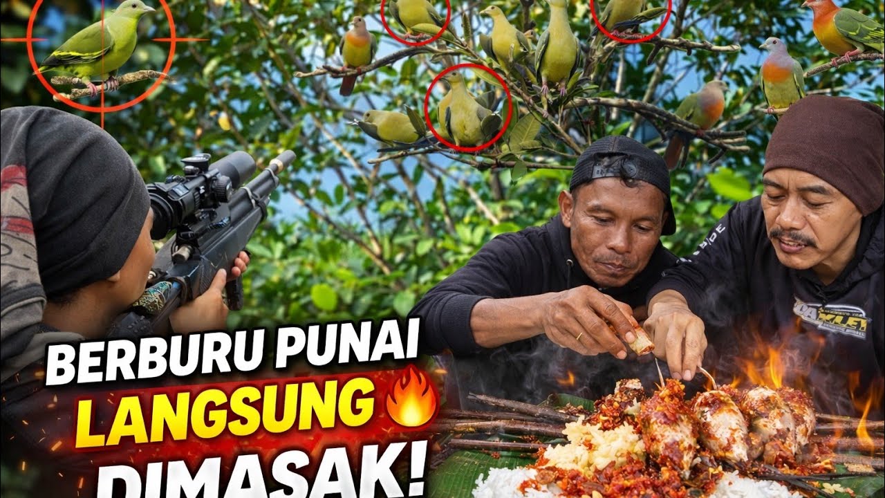 Berburu Burung Punai di Hutan, Langsung Dimasak! Nikmatnya Luar Biasa 🔥