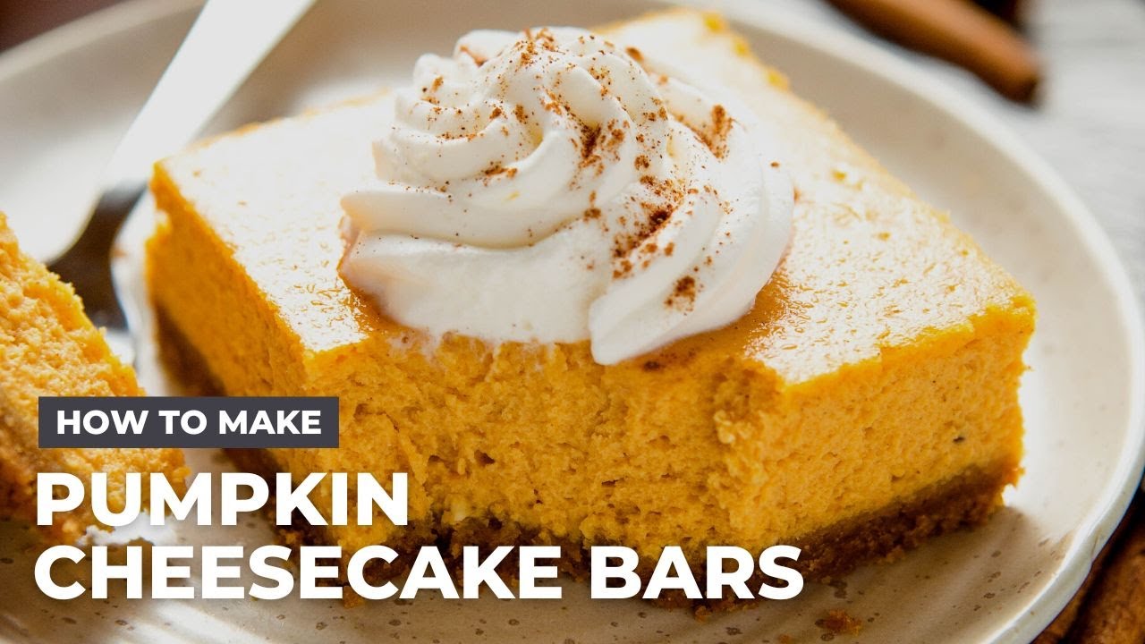 How to Make Pumpkin Cheesecake Bars - BEST Fall Dessert!