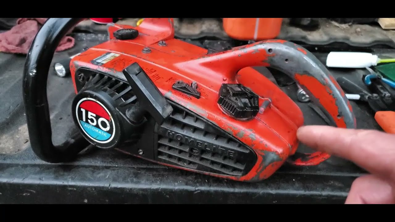 Homelite 150 Chainsaw Running,,,,,,BUT