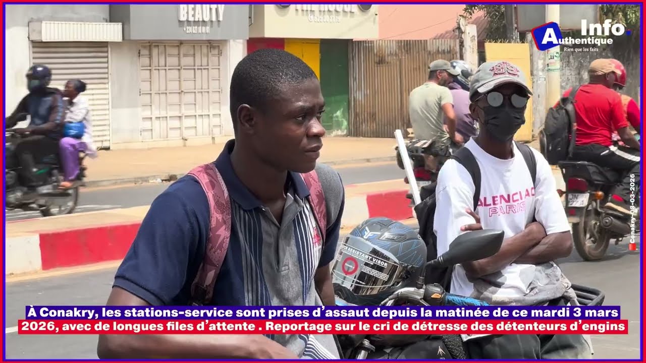 🚨🇬🇳| À Conakry, les stations service sont prises d’assaut ce mardi 3 mars 2026 ⬇️