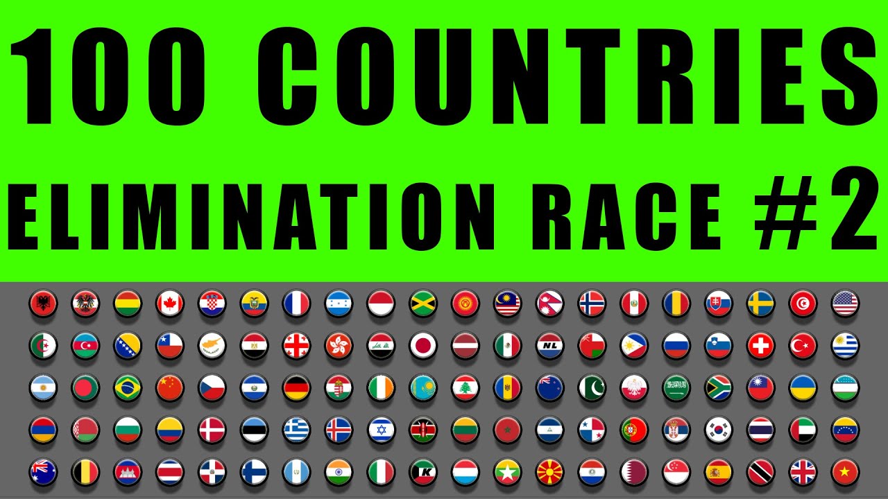 100 Countries Elimination Marble Race 2 in Algodoo \ Marble Race King