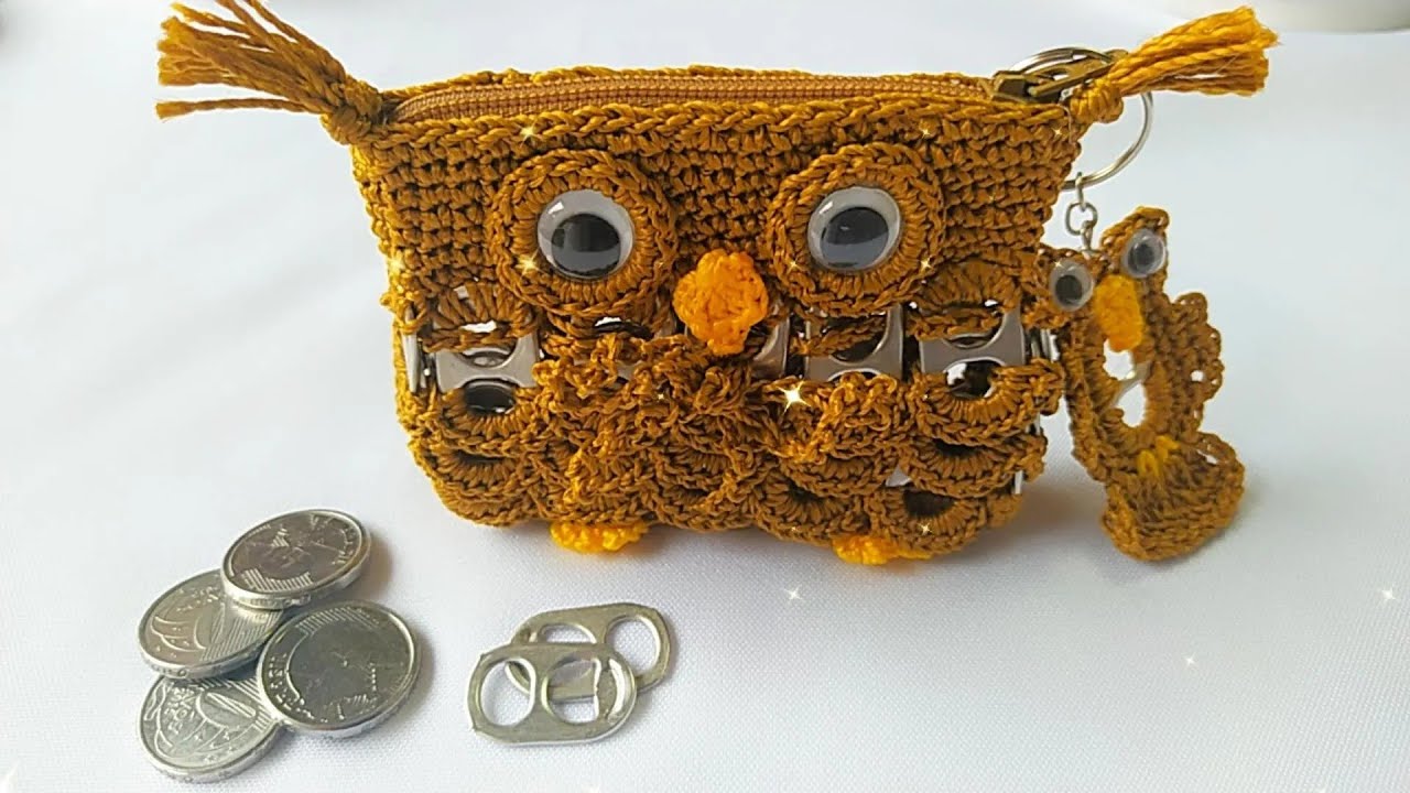 BOLSINHA PORTA MOEDAS RECICLANDO LACRE /TEMA CORUJINHA!!🦉🦉