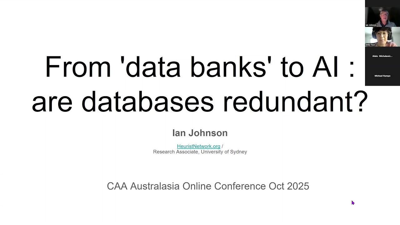 From ‘data banks’ to AI : are databases redundant? | Ian Johnson | CAAA2025