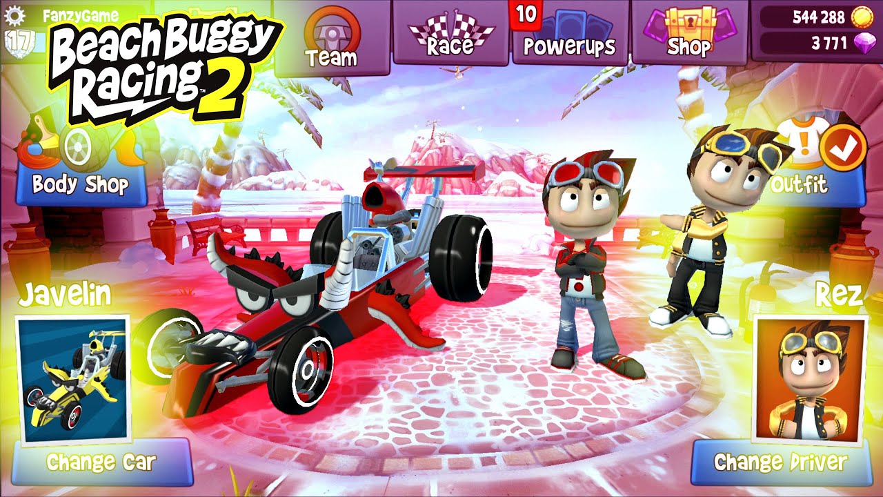 Javelin New Paint + Rez New Outfit and Old Outfit - Beach Buggy Racing 2