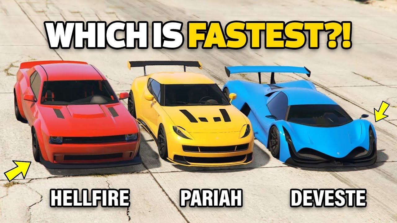 GTA 5 ONLINE - GAUNTLET HELLFIRE VS PARIAH VS DEVESTE EIGHT (WHICH IS FASTEST?)