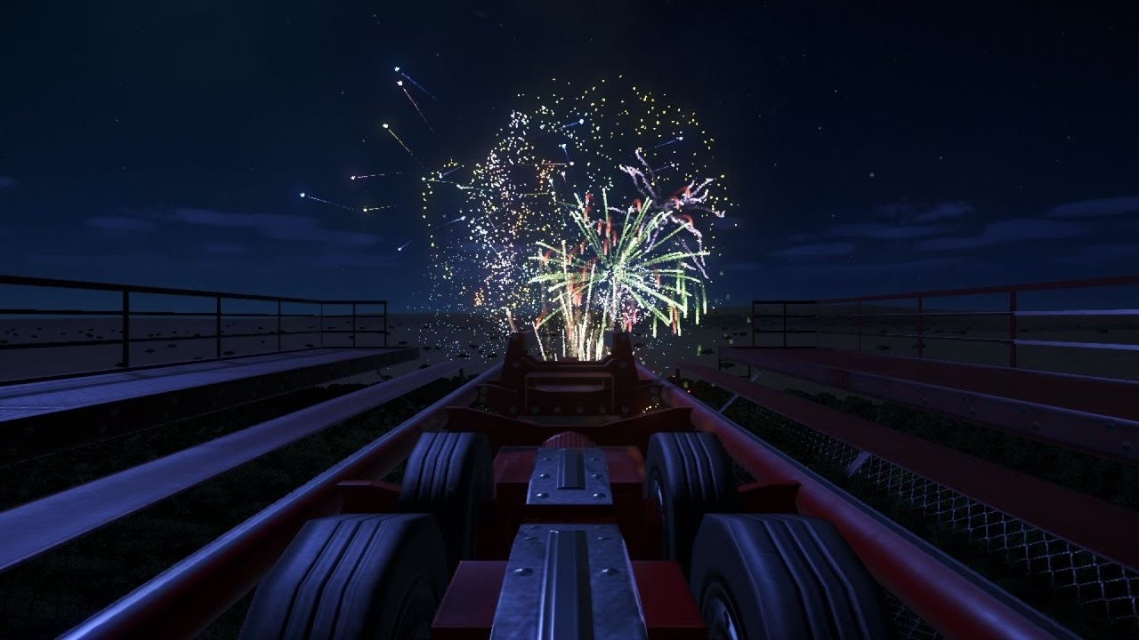 Planet Coaster: Super Dive Hyper RollerCoaster On Night