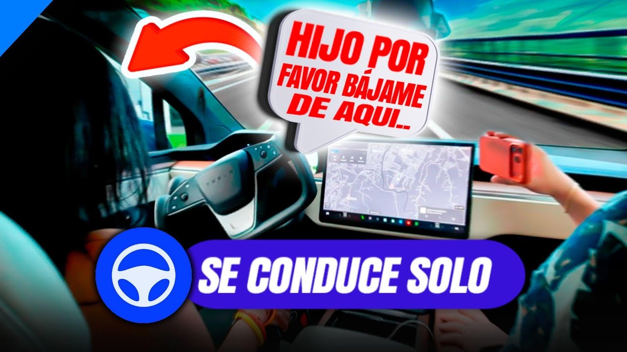 MI MAM&Aacute; PRUEBA AUTOPILOTO DE TESLA 