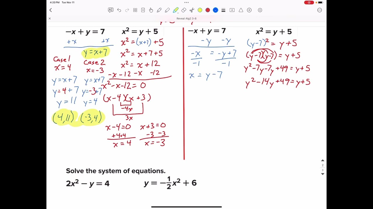 Reveal Algebra 2 Lesson 3-8, Part 2
