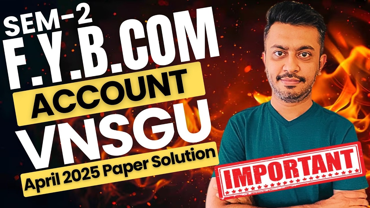 Account April 2025 Solution | FYBCOM SEM-2 (NEP) | VNSGU