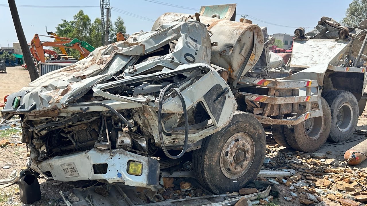 Concrete Mixer Truck Crushed by Heavy Rocks | Extreme Restoration