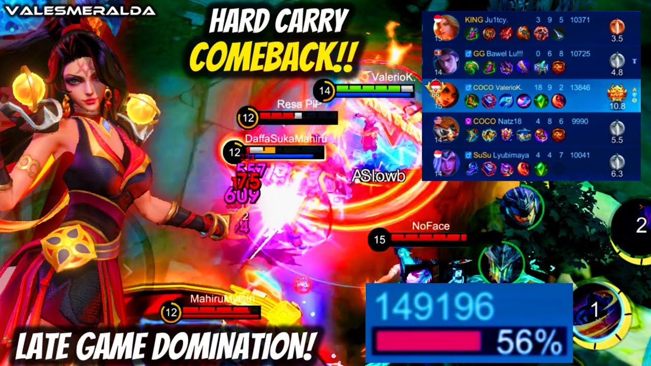 149,196 DAMAGEE!! HARD CARRY COMEBACK! DOMINATED THE LATE GAME WITH ESMERALDA! | MLBB