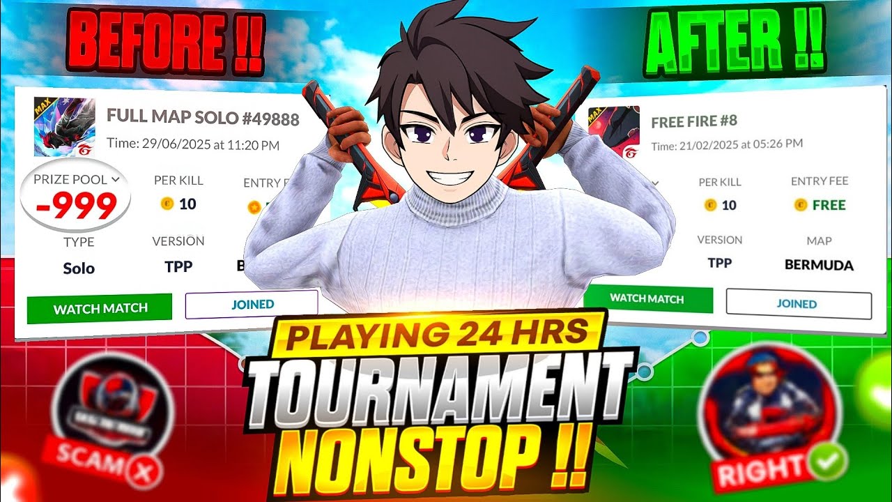 Playing 24 Hrs 💀 Nonstop Solo Tournament 🔥🥳