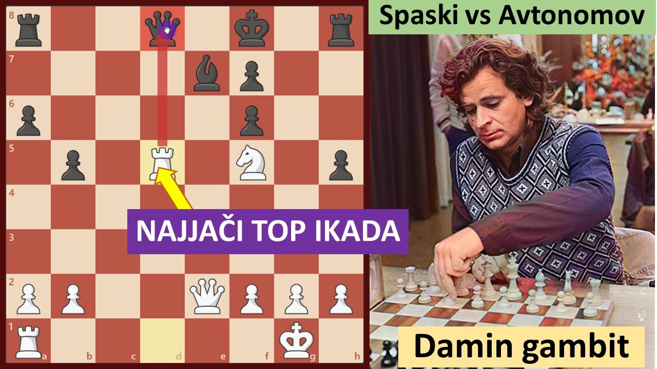 Najjači top ikada - prihvaćen damin gambit - SPASSKY vs AVTONOMOV