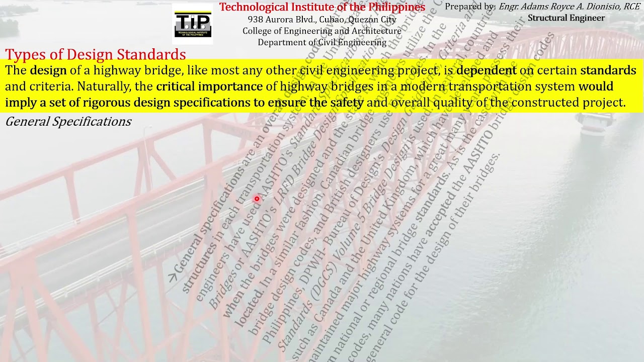 2.8 Types of Design Standards | General Specifications