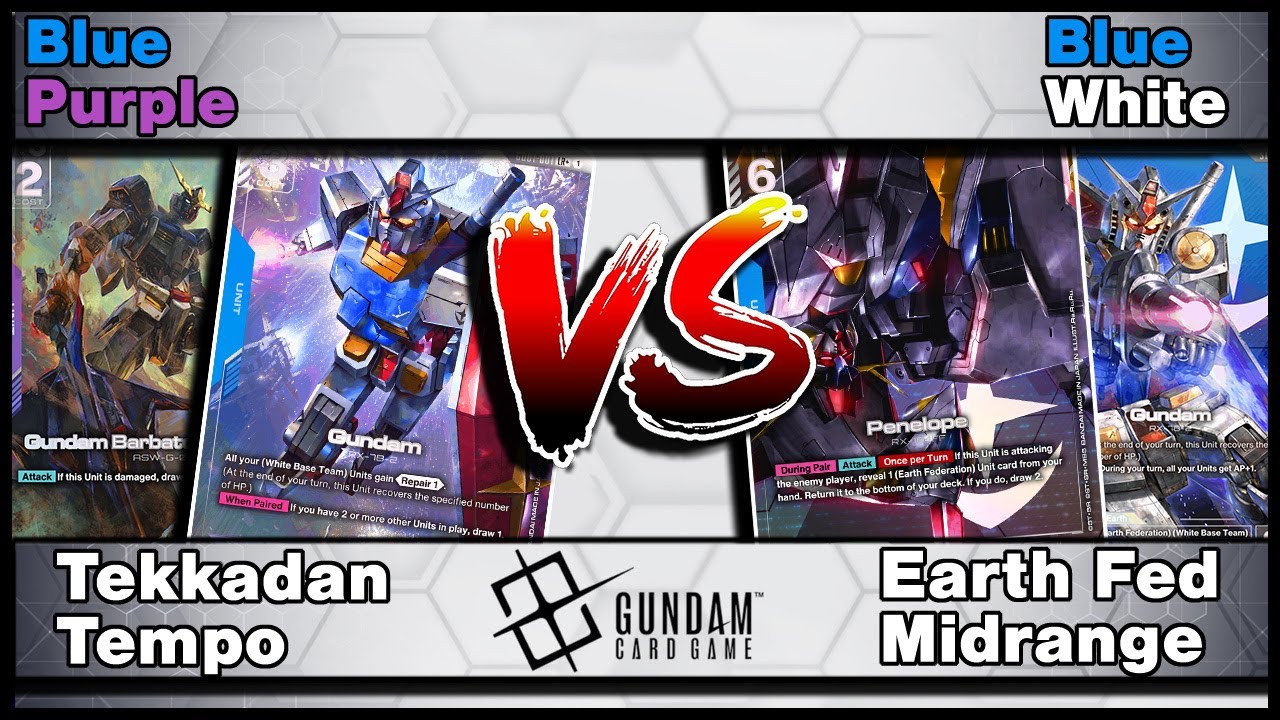 Blue/Purple Ping Tempo vs Blue/White Earth Federation Gameplay! Gundam Card Game Gameplay!