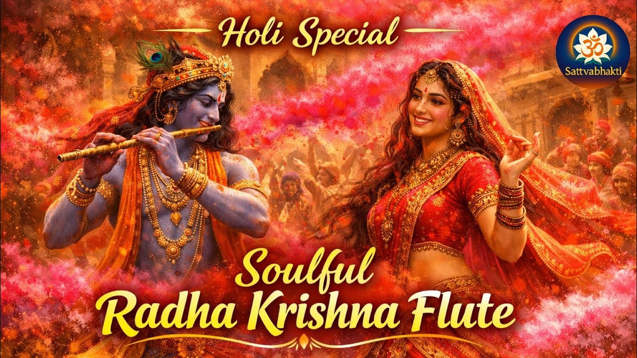 🎶 Holi Special: Radha Krishna Eternal Love Flute Music | Uplifting & Devotional