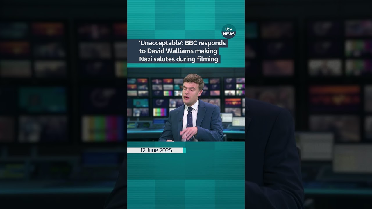 BBC responds to David Walliams making Nazi salutes during filming | ITV News #bbc #davidwalliams