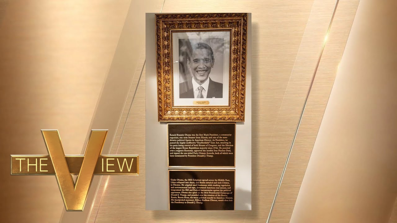 Trump Hangs Plaques Mocking Biden, Obama | The View