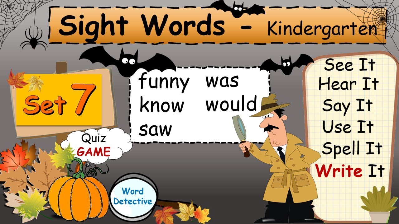 Sight Words - Kindergarten - Set 7 (Includes How to Write)